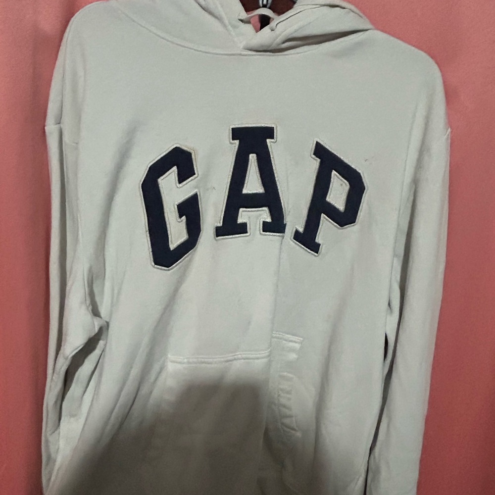 GAP Off-White Hoodie with Dark Blue Logo